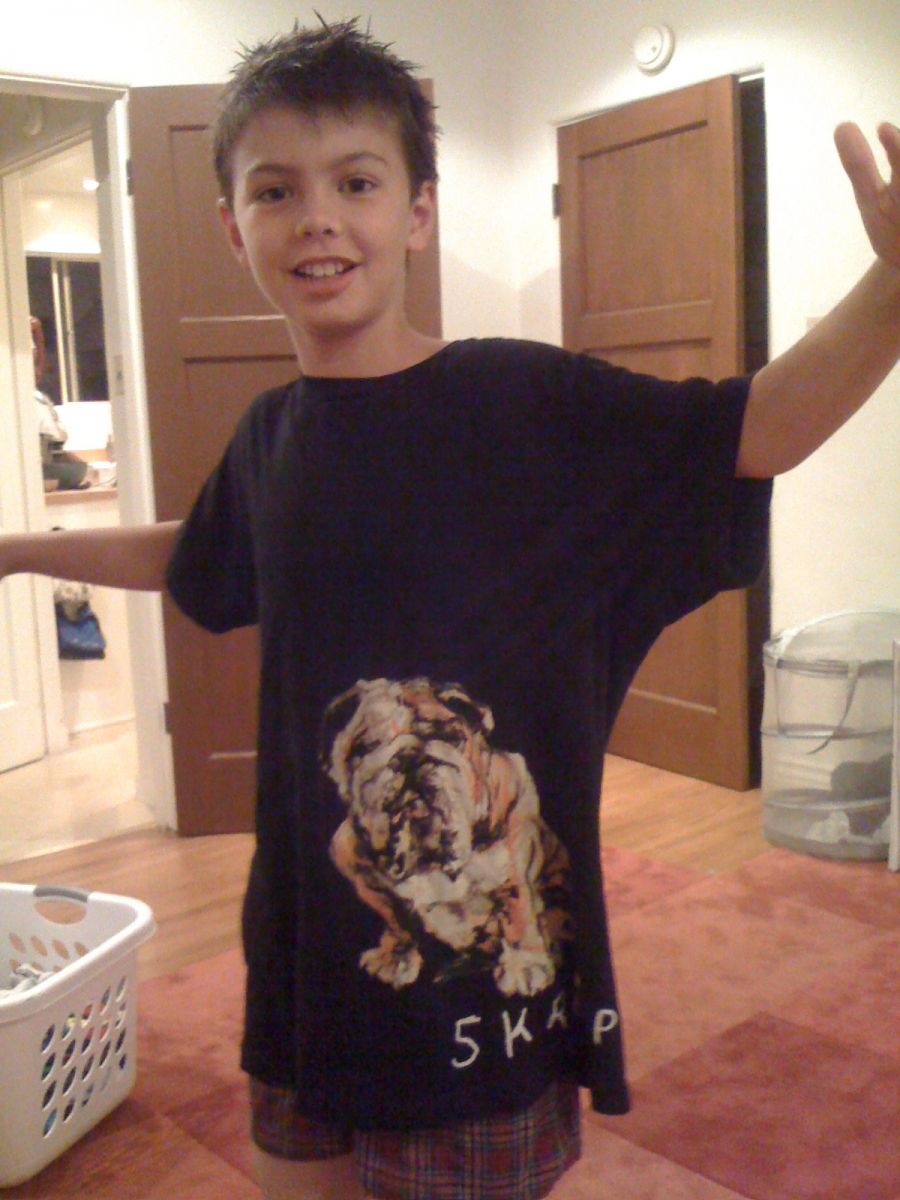 skrapper bulldog shirt on diego chiat